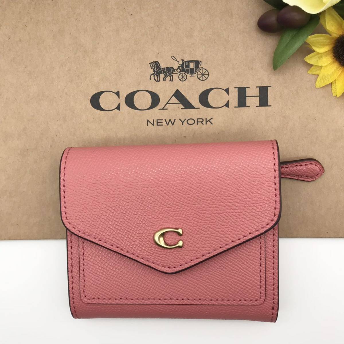 COACH 財布 大人気 クロスグレイン レザー ウィン スモール ウォレット