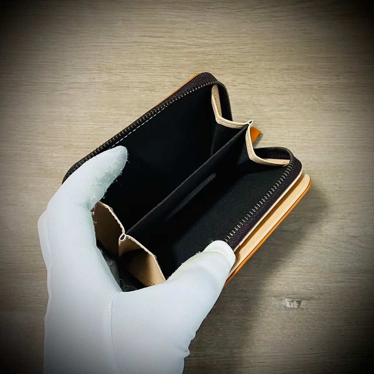 イタリアンレザー ミニ財布 本革 牛革 大容量 経年変化 新品 送料無料
