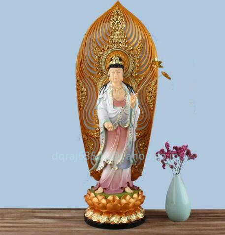 極上品 仏教三聖工芸品 精密彫刻 仏師で仕上げ品 西方三聖立像 - 7