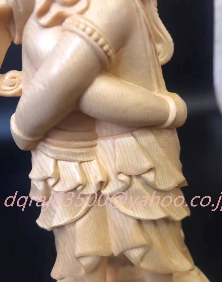 仏教美術 木彫仏像 精密細工 歓喜天像 立像 総檜材 高さ18cm_画像3