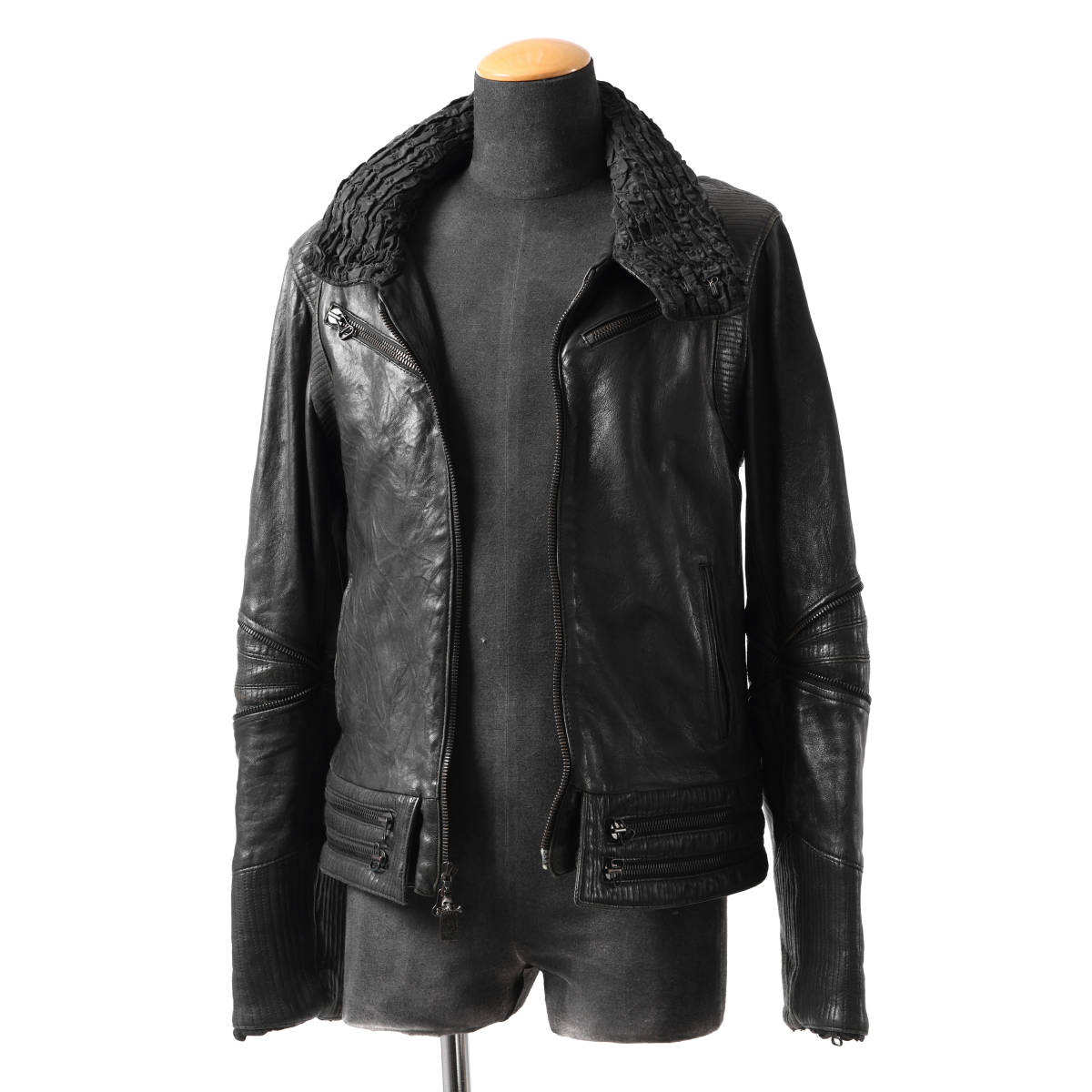 DIAMOND DOGS 羊革 レザー ライダース ジャケット sizeS BLACK