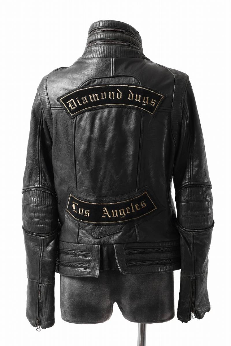 DIAMOND DOGS 羊革 レザー ライダース ジャケット sizeS BLACK