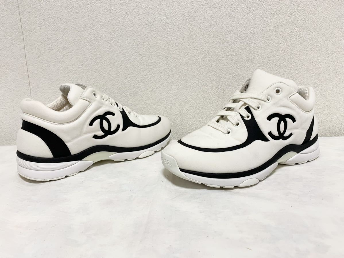CHANEL シャネル スニーカー ローカット ココマークロゴ-