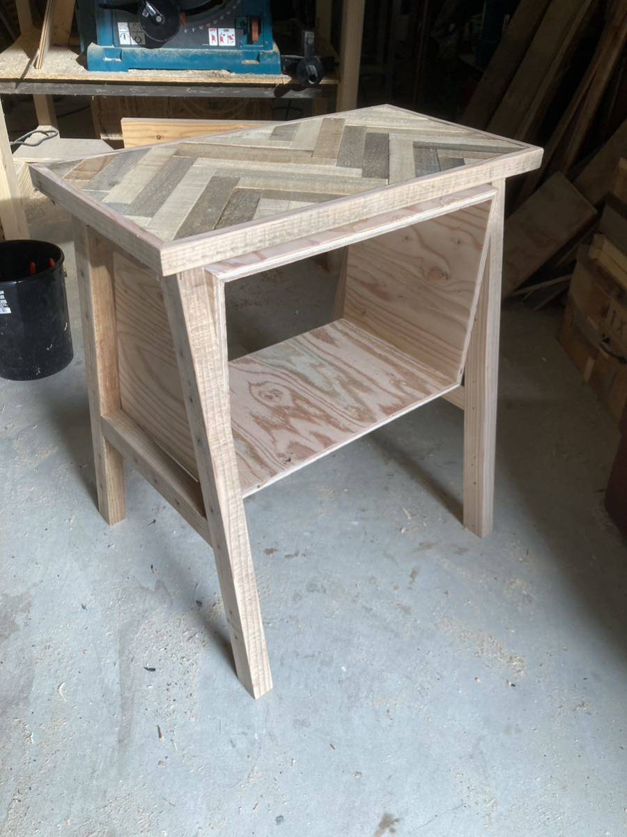  free shipping hand made table desk working bench open rack herringbone wooden 1 point thing car Be 