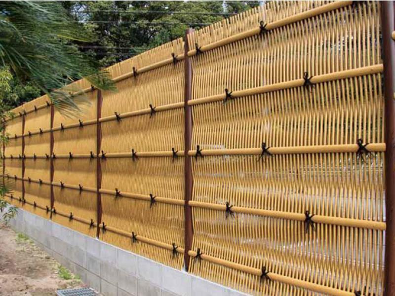  human work bamboo . construction set large Tsu .O type body yellow yaksgi circle pillar H1500mm both sides pillar see . type crime prevention bamboo . panel fence free shipping 