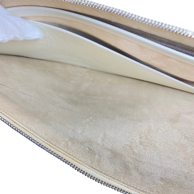 GLOBE-TROTTER グローブトロッター クラッチバッグ セカンドバッグ ドキュメントケース レザー ホワイト シルバー金具