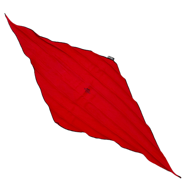 【美品】HERMES エルメス ロサンジュ ハンカチ スカーフ 小物 ファッション小物 三角スカーフ シルク100％ レッド 赤