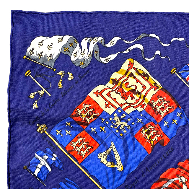 エルメス カレ40 プチカレ PAVOIS 船旗 帆船 軍旗 シルク スカーフ-