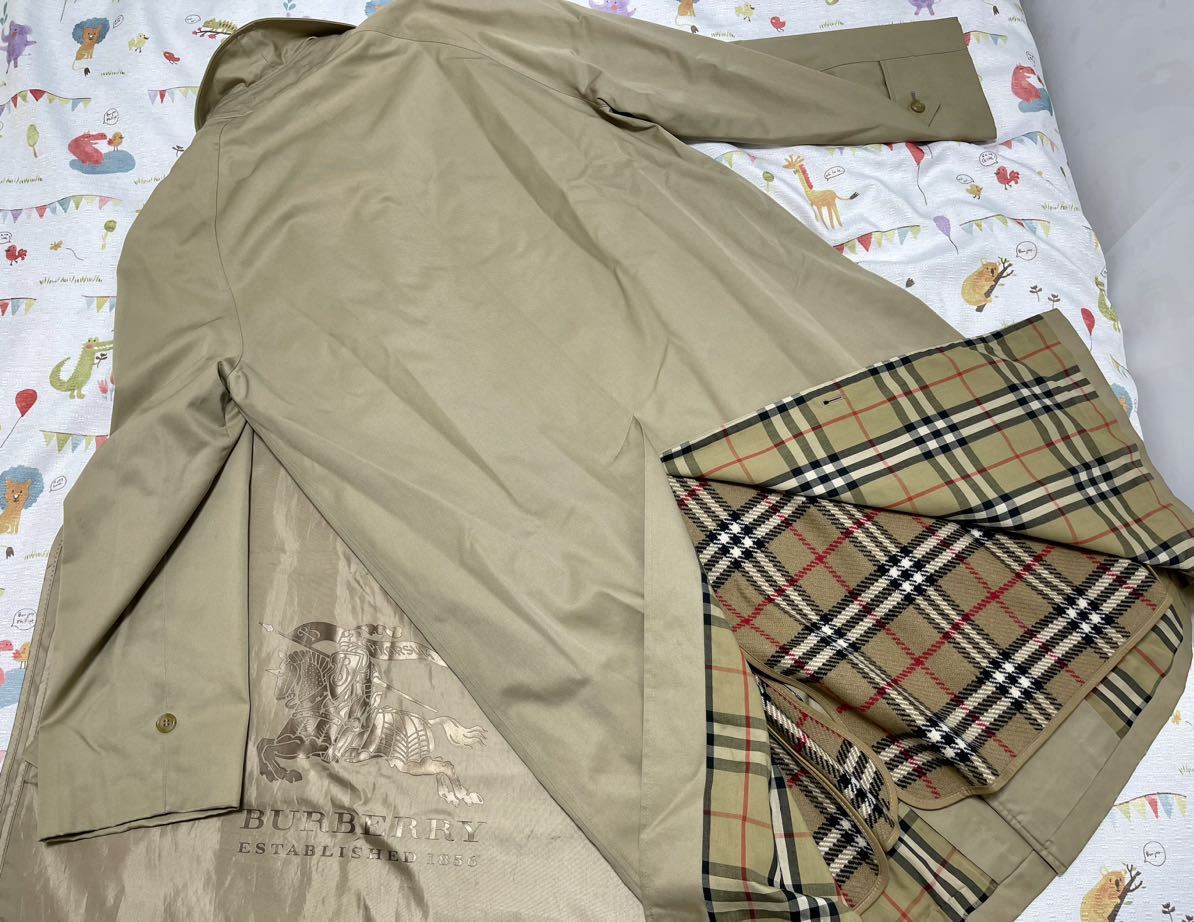 英国製25万美品ベージュ バーバリーメンズLL 175 L 170Burberry ウール