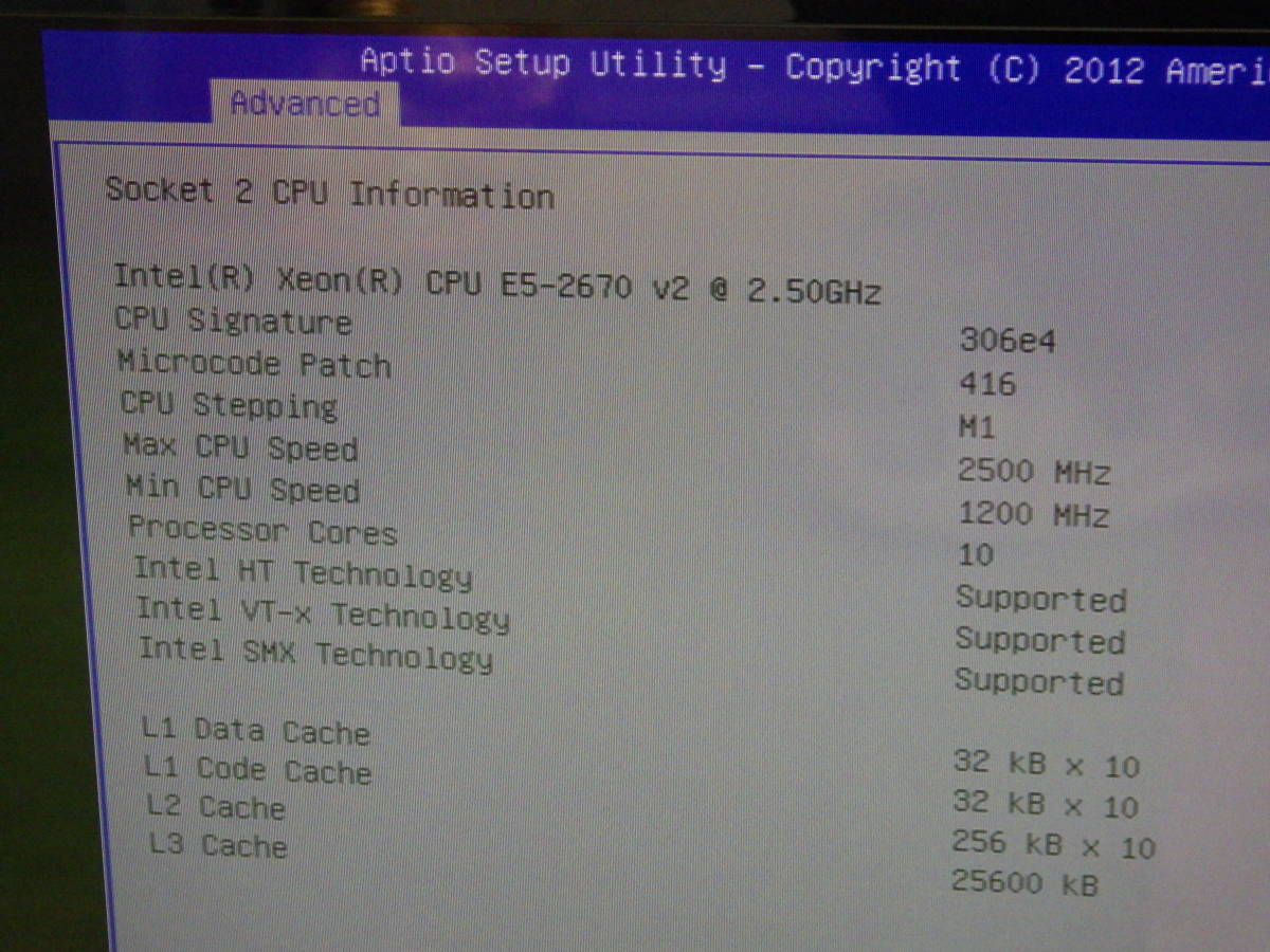 サーバー Intel Xeon E5-2670V2 SR1A7 CPU 2.50GHz COSTA RICA セット２個 LGA2011 動作品保証#433W23_画像3