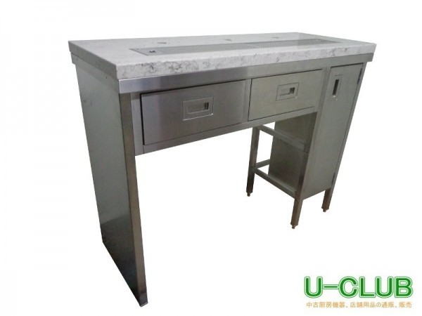 ※◆BL0101|サーバー台 ステンレス W1270×D500×H1000mm  業務用 厨房用 作業台 ワークテーブル - 0
