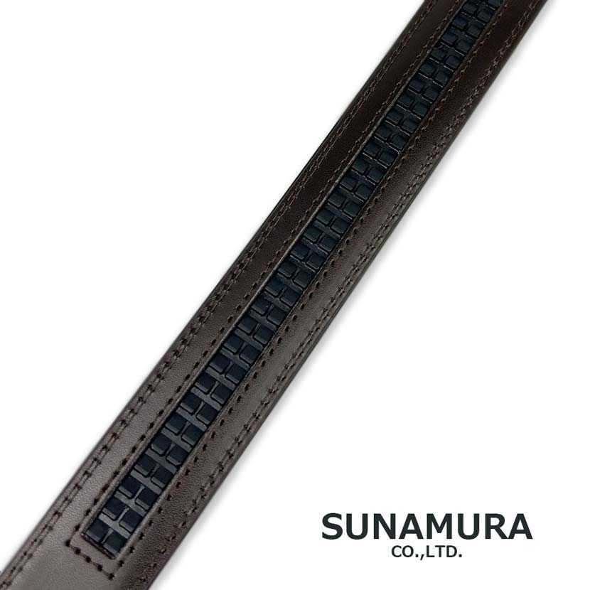 全2色 SUNAMURA オリジナル リアルレザー スマートロック ベルト 穴なし ロングタイプ