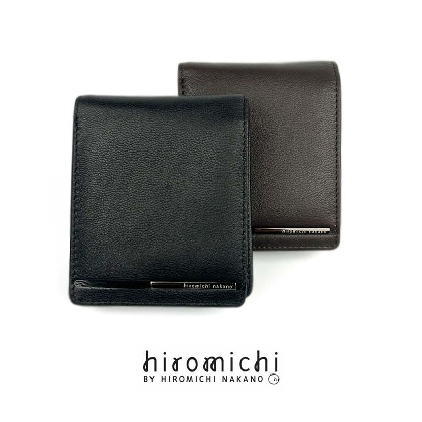 【全2色】 hiromichi nakano ヒロミチ・ナカノ ソフト リアルレザー スリム 2つ折り 財布