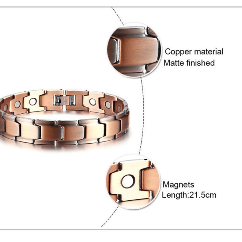 ブレスレット メンズ コッパー 磁気 チェーン おしゃれ 大人_画像7