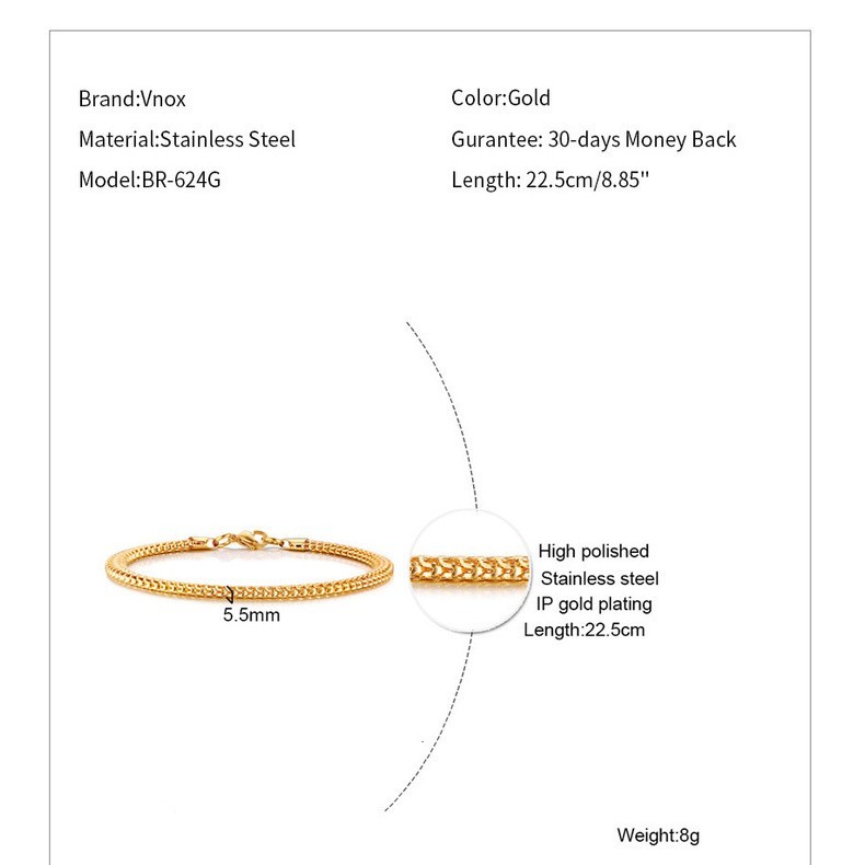 ブレスレット メンズ ゴールド ステンレス チェーン おしゃれ 大人_画像10