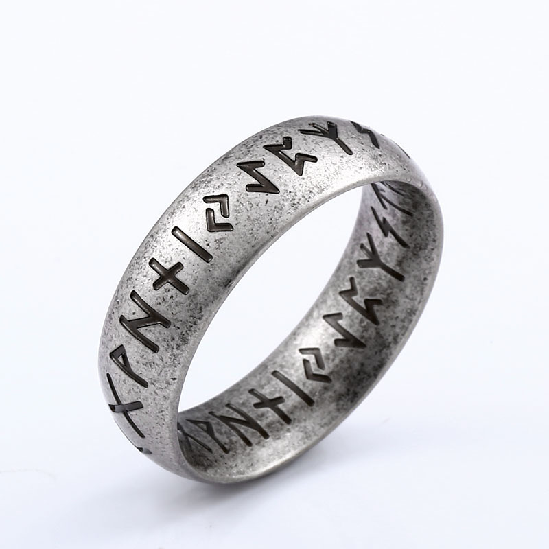 指輪 リング ステンレス シンプル アンティーク バイキング ルーン文字 北欧古代文字_画像1