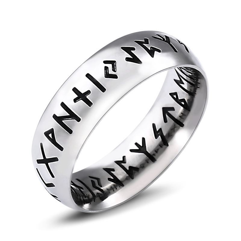 指輪 リング ステンレス シンプル アンティーク バイキング ルーン文字 北欧古代文字_画像2