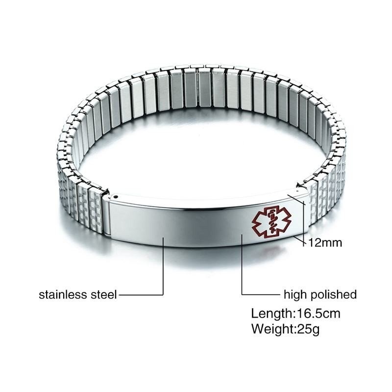 バングル ブレスレット メディカルアラート ステンレス フリーサイズ レディース_画像2