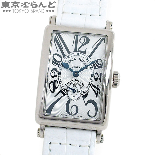 101659921 フランクミュラー FRANCK MULLER ロングアイランド 金無垢 時計 腕時計 レディース 手巻式 K18WG ホワイト 白 900S6