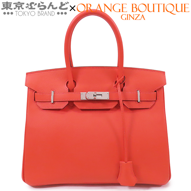 101661021 エルメス HERMES バーキン 30 バッグ ハンドバッグ エプソン 赤 ルージュトマト シルバー金具 レディース X刻印