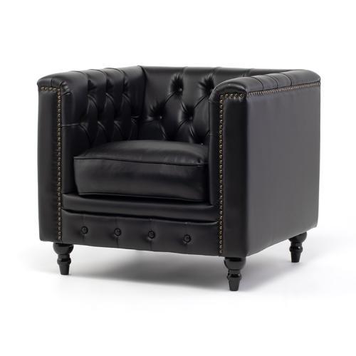  sofa sofa 1 seater . sofa antique style single sofa Cesta - field black black synthetic leather modern vi n cent VM1P32K
