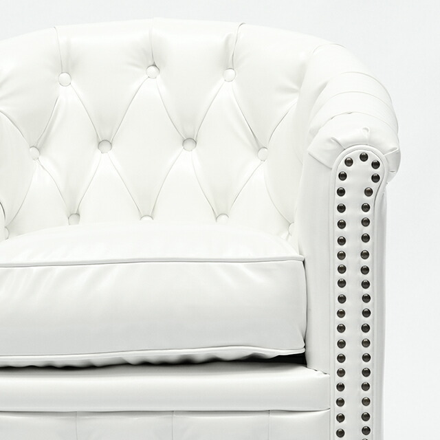  sofa 1 seater . sofa 1 person lounge sofa single Cesta - field antique style white white imitation leather VINCENT vi n cent VL1P65K