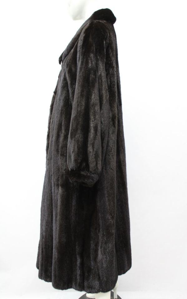 カナディアン　ブラック・フィーメールミンク毛皮ファー・コート　アメリカンサイズ16_画像2