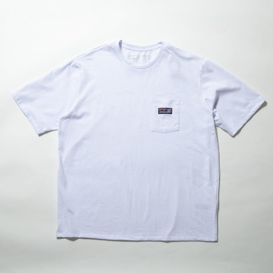 patagonia Tシャツ M's Boardshort Label Pocket Responsibili Tee ポケット レスポンシビリ 38510 200008418040 半袖　ホワイト　 S_画像1