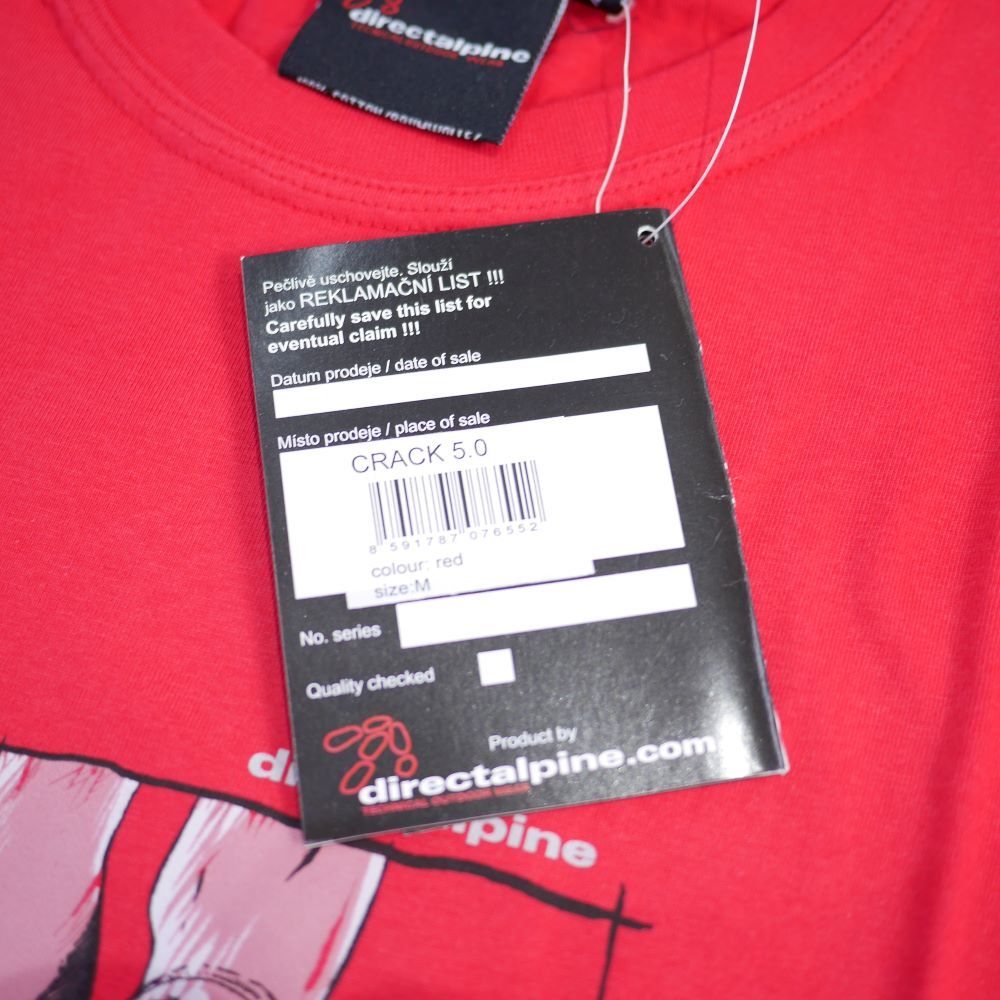 Direct Alpine・ダイレクトアルパイン・Tシャツ・CRACK5.0・赤・Mサイズ_写真はLですがMサイズになります