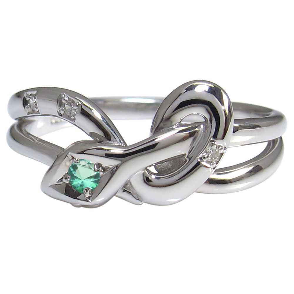 指輪 蛇 スネーク レディース シンプル エメラルドリング k18 リング 18k 蛇の指輪 5月誕生石_画像5