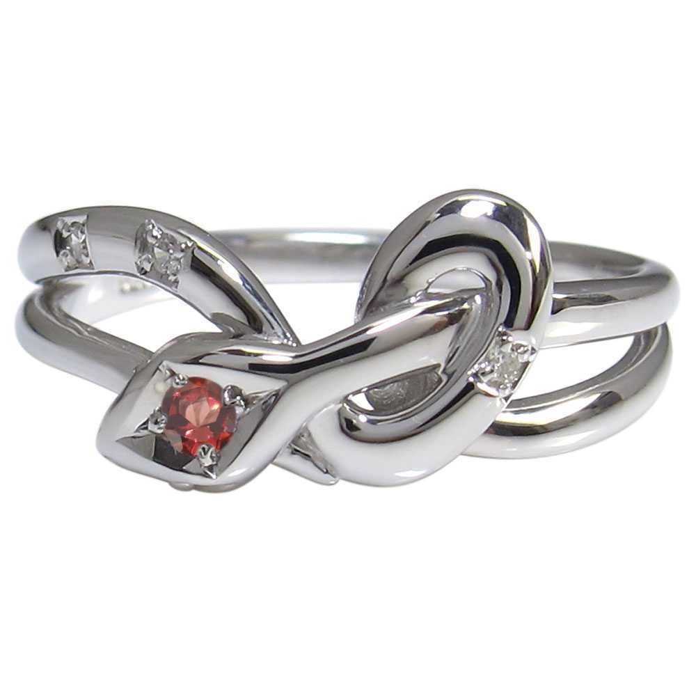 指輪 蛇 スネーク レディース シンプル ガーネットリング k18 リング 18k 蛇の指輪 1月誕生石_画像5