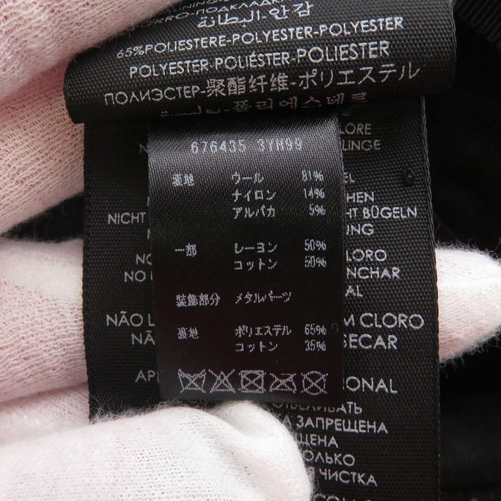 サンローランパリ キャップ ベースボール チェック ツイード サイズ57