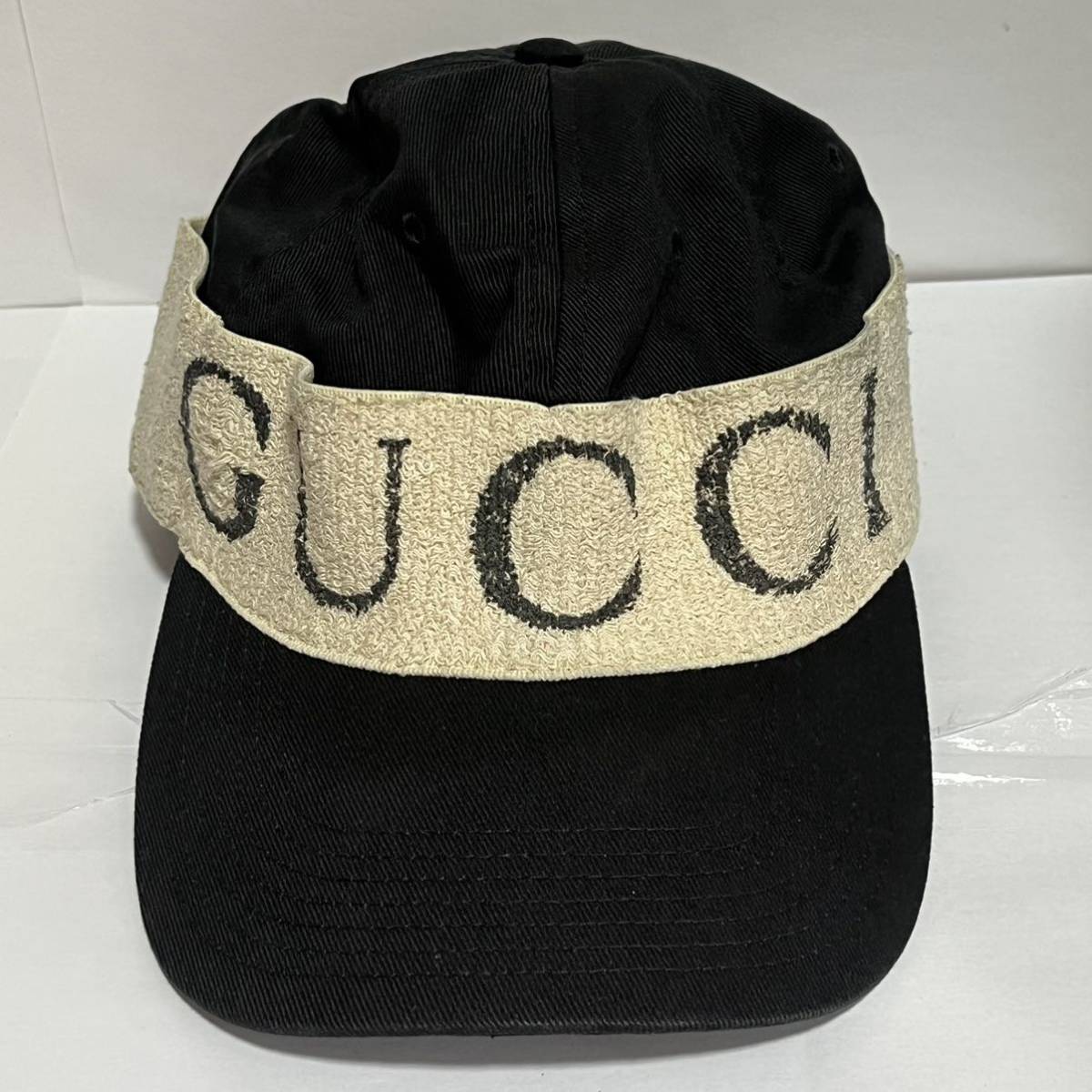 NEW限定品】 希少 GUCCI グッチ 限定キャップ ヘアバンドキャップ L