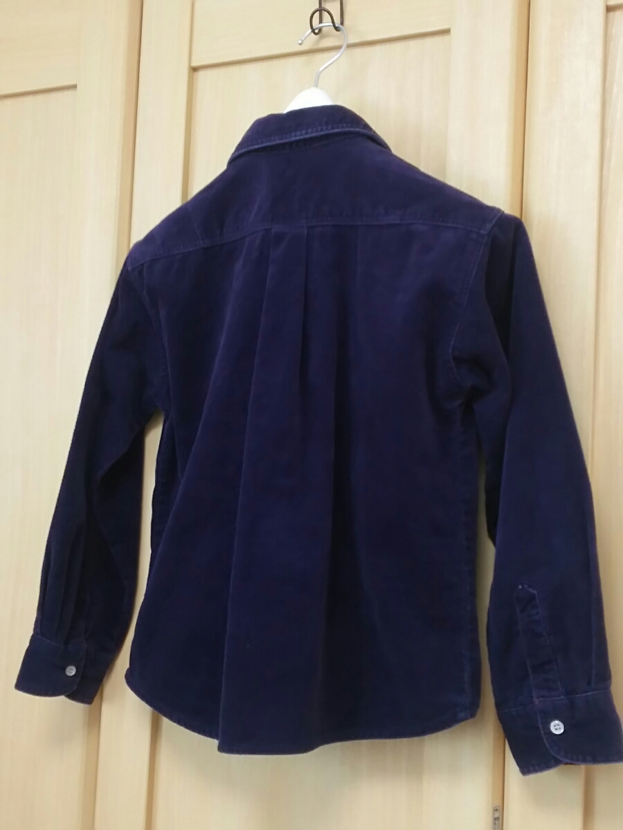 英国 Mothercare UK6-7 マザーケア 上質ビロード コットン 長袖シャツ 濃紫 120サイズ相当 送料無料_画像8