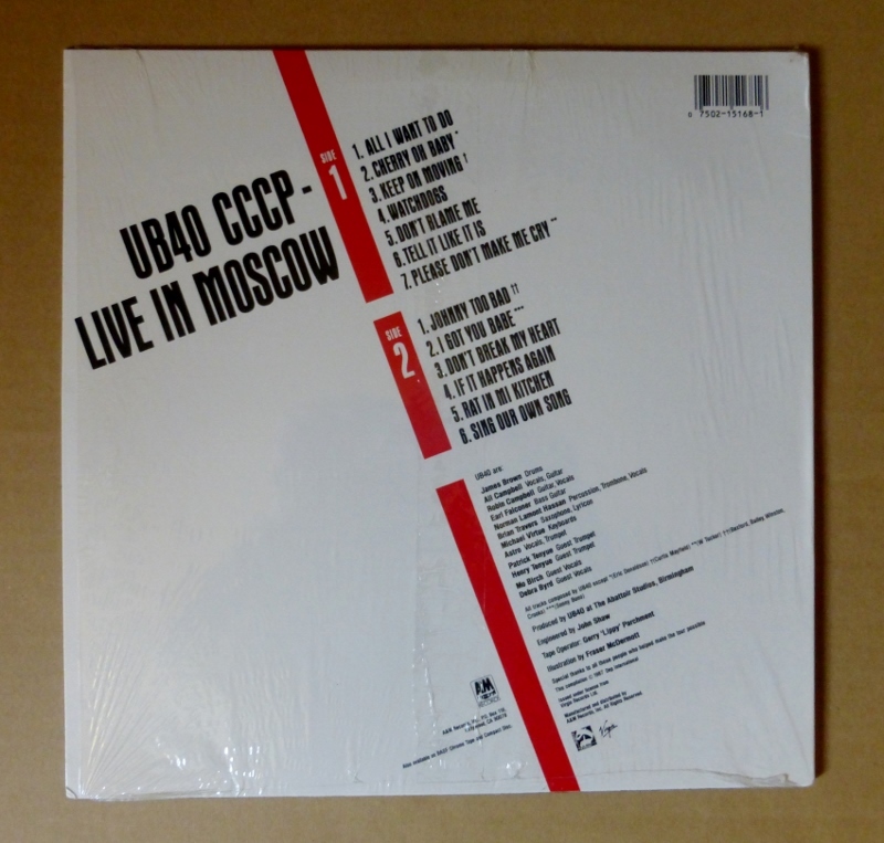 UB40「LIVE IN MOSCOW」米ORIG [半透明盤] シュリンク美品_画像2