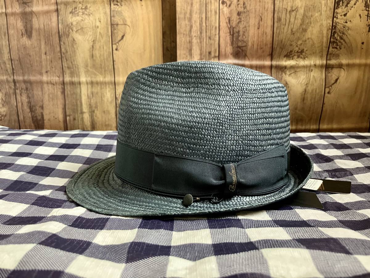 新品　ボルサリーノ　パナマハット　ネイビー　56サイズ　Borsalino