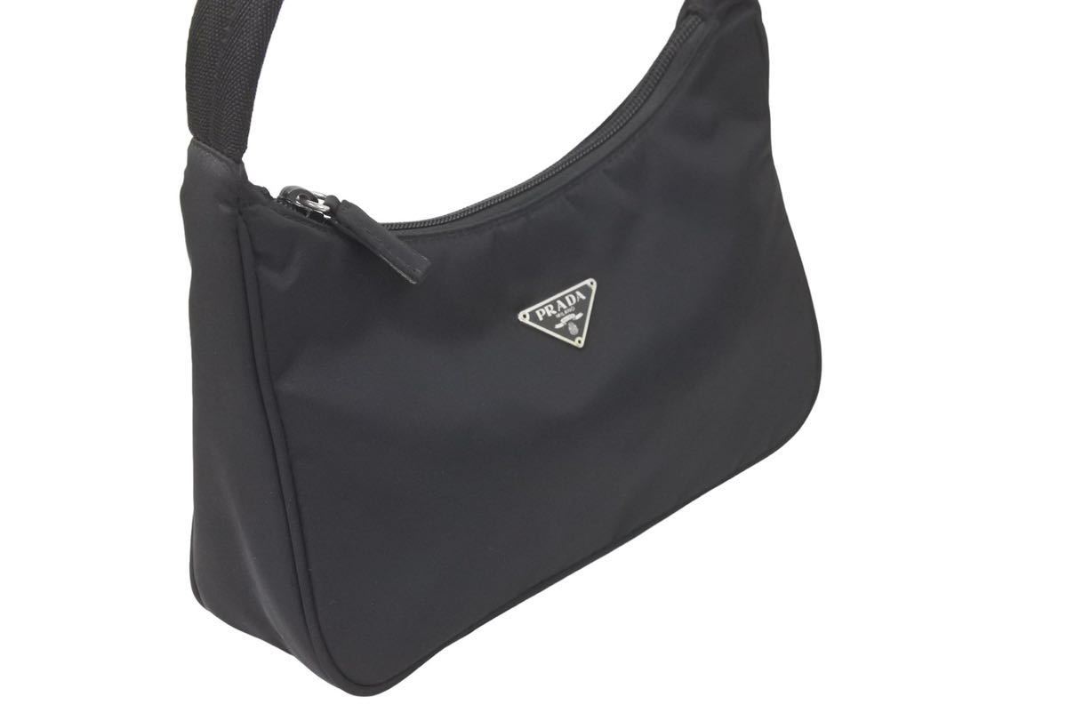 極美品 PRADA プラダ MV515 ホーボー ハンドバッグ ミニバッグ 三角