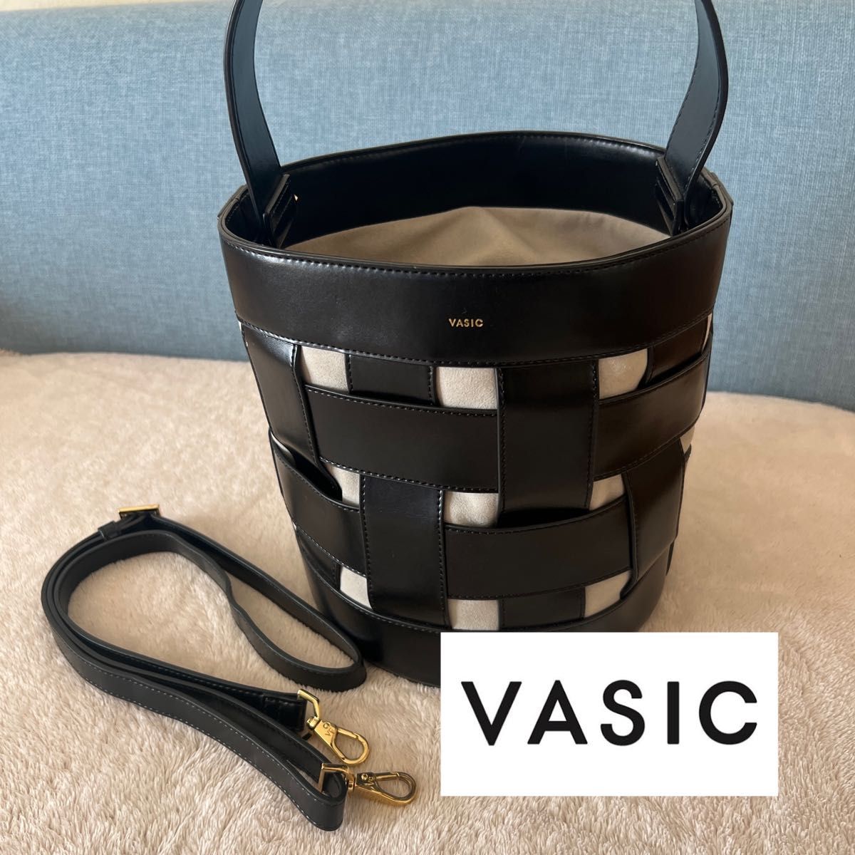 vasic ショルダーバッグ ハンドバッグ バケット型 編み込み wingrand