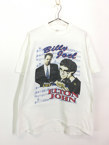 古着 90s USA製 Elton John & Billy Joel 「Face to Face 94」 ツアー ロック ミュージック Tシャツ XL