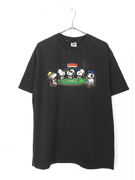 古着 00s Snoopy スヌーピー ブラザーズ 希少 兄弟 トランプ ポーカー Tシャツ L 古着_画像1