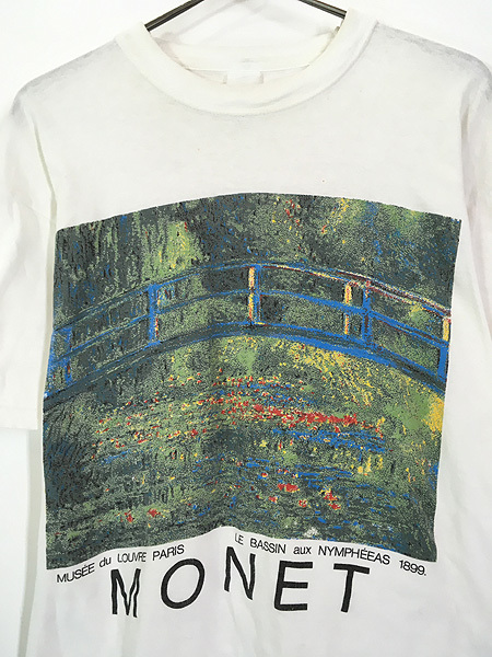 古着 90-00s Claude Monet 「睡蓮の池」 印象派 アート ユーロ Tシャツ XL位_画像2