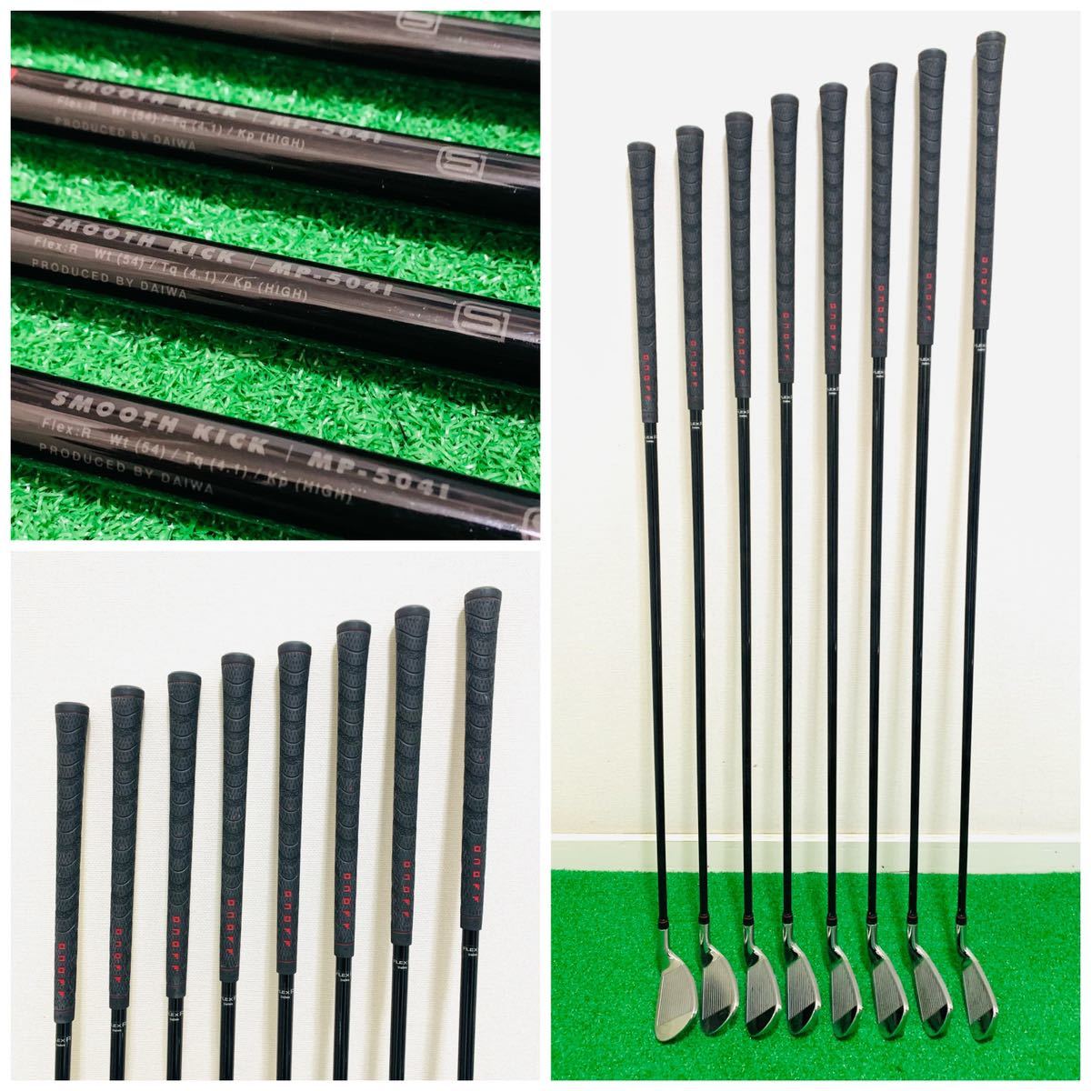 Y4664 ONOFF オノフ レフティ SMOOTH KICK スムースキック アイアン 8本セット Daiwa グローブライド MP-504I フレックスR 送料無料
