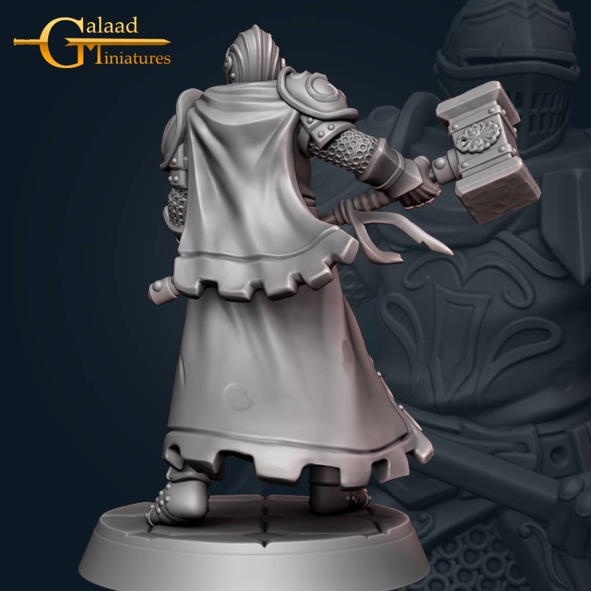 Galaad Miniatures Gaa-211208 Knight04 プレーンベース 3Dプリント ミニチュア D&D TRPG_画像2