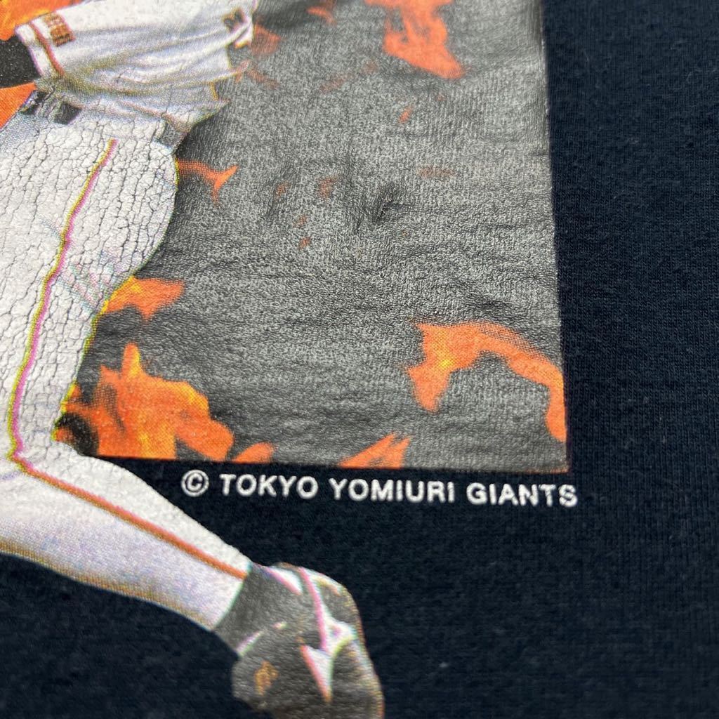 激レア 90s 松井秀喜 GODZILLA ゴジラ #55 TOKYO YOMIURI GIANTS 東京読売ジャイアンツ GIVE US YOUR FAME! ビンテージ 半袖Tシャツ_画像3