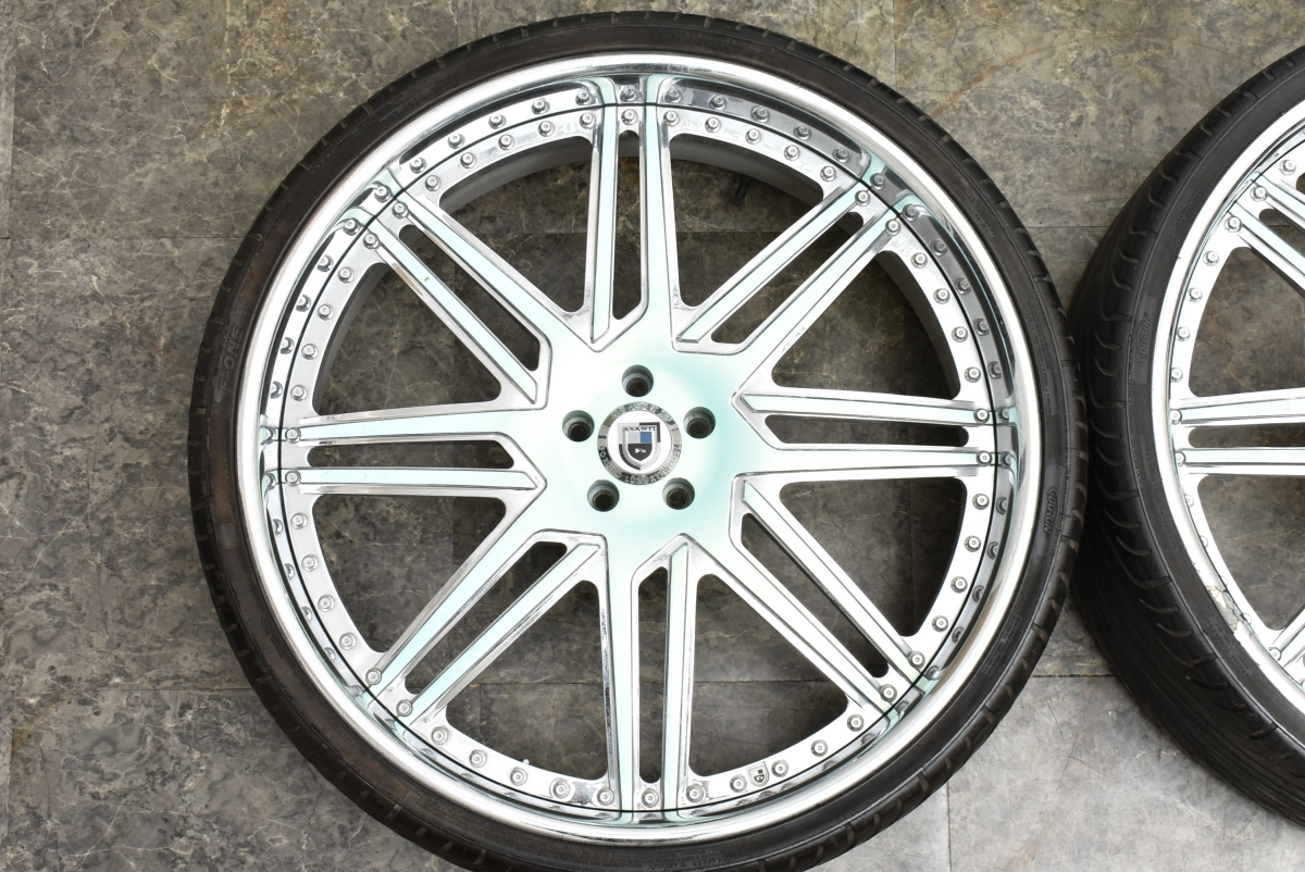 【鍛造 3ピース】ASANTI AF163 26in 9.5J(実測) +18(実測) PCD114.3 DURUN F-ONE 275/25R26 ハリアー RX NX ムラーノ リペア補修用ベース_画像3