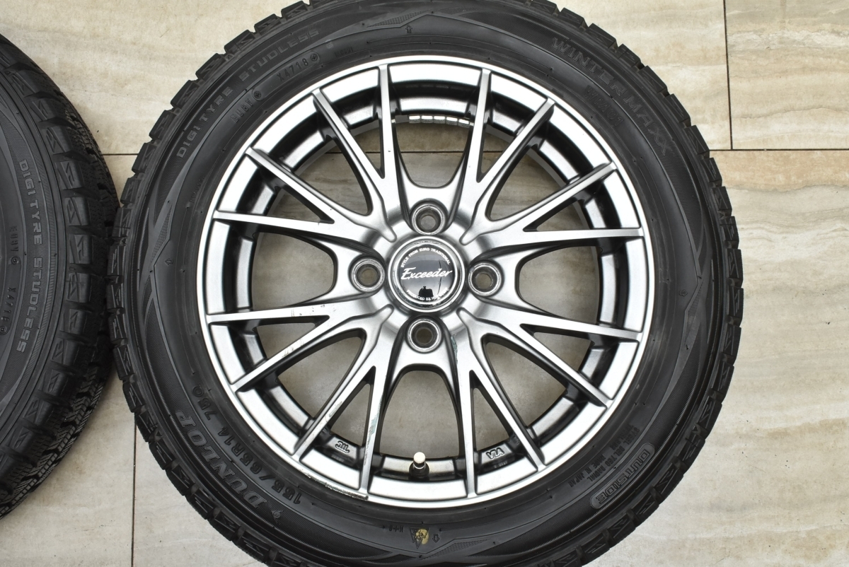 【バリ溝】エクシーダー 14in 4.5J +45 PCD100 ダンロップ ウィンターマックス WM01 155/65R14 N-BOX N-ONE デイズ サクラ ワゴンR_画像3