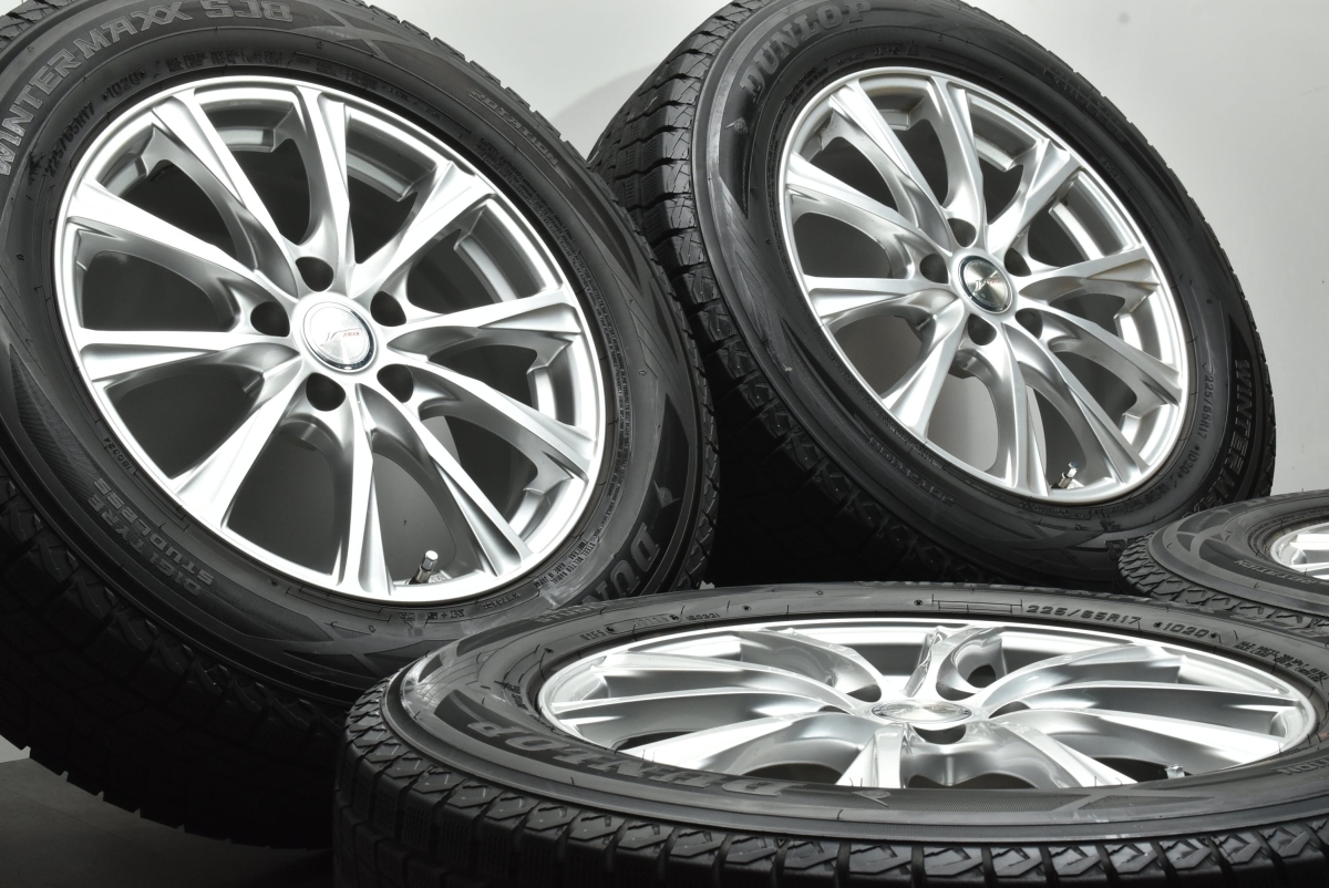 【美品】JOKER 17in 7J +40 PCD114.3 ダンロップ ウィンターマックス SJ8 225/65R17 レクサス NX RAV4 エクストレイル CX-8 CX-5 送料無料_画像2