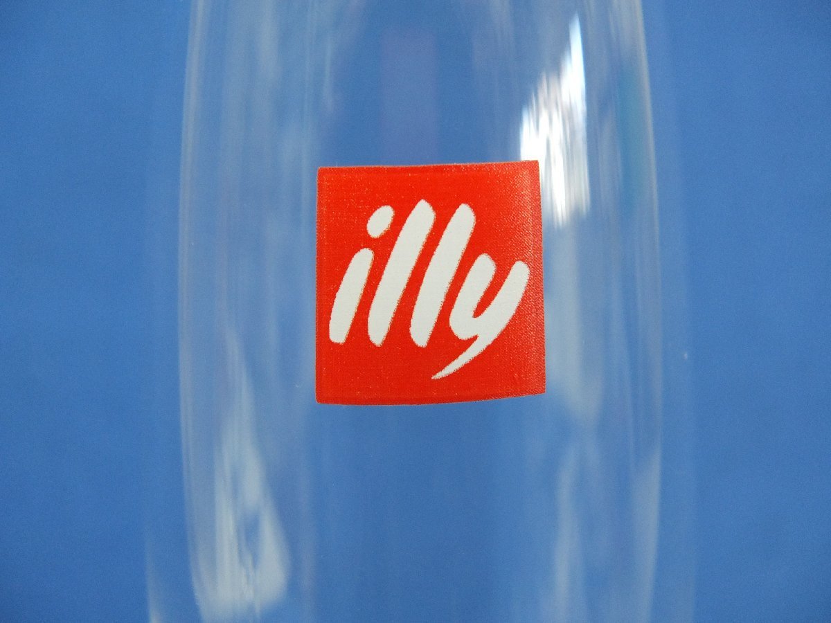 未使用/保管品☆illy イリー シャンパングラス ロゴ入り 6客セット 高さ19.5cm_画像4