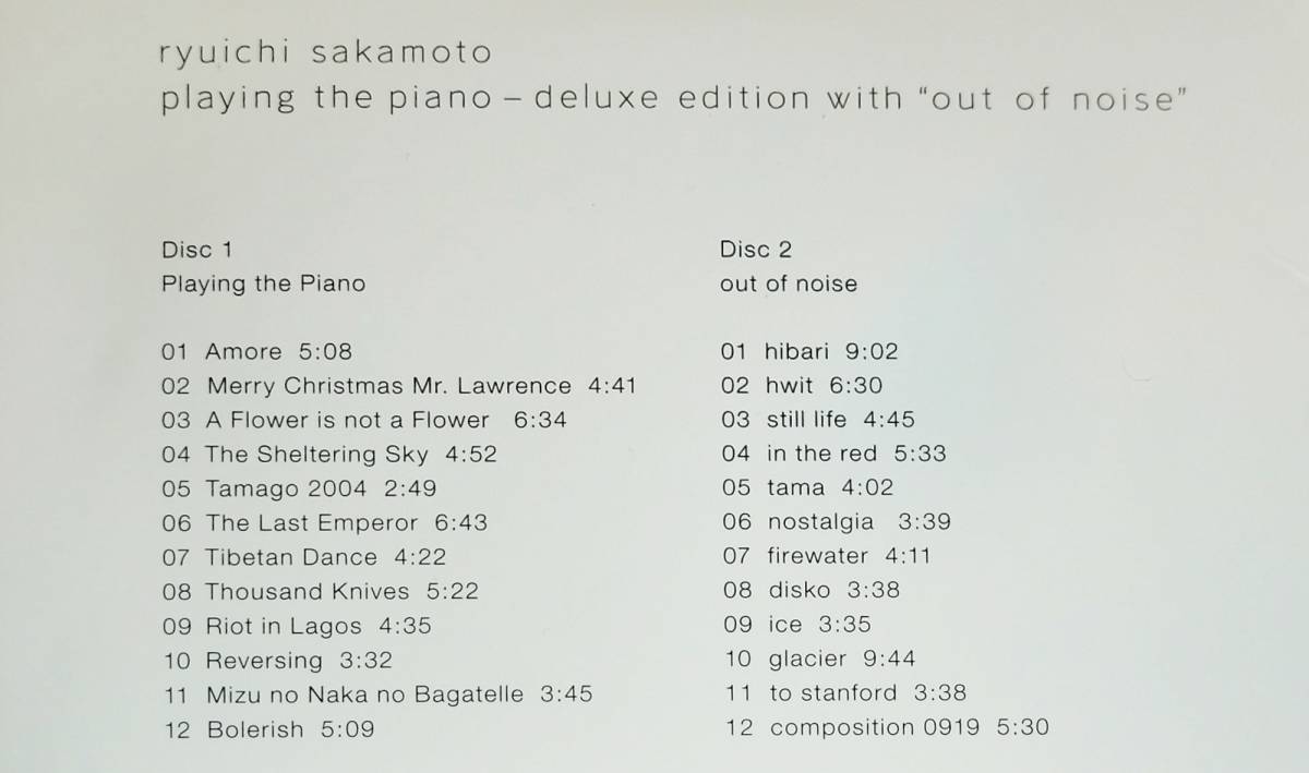 ♪2枚組♪坂本龍一 (Ryuichi Sakamoto) Playing The Piano / Out Of Noise♪_画像4