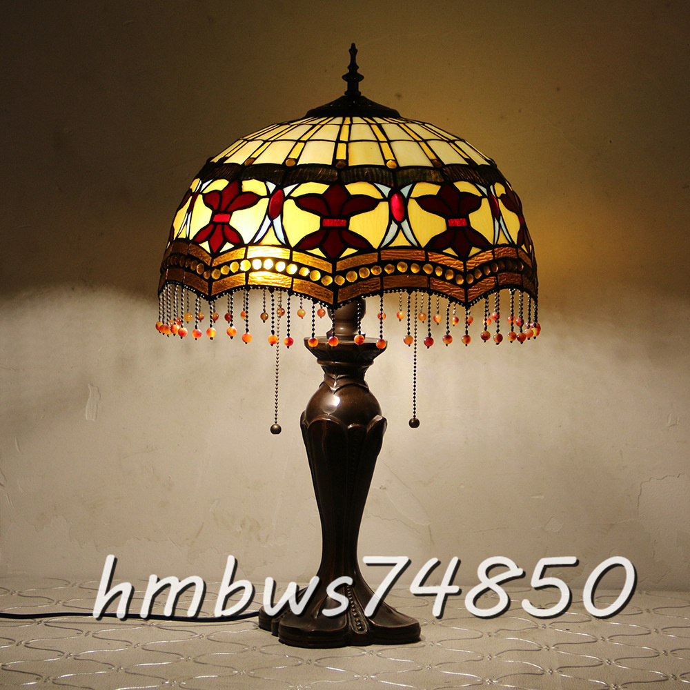 芸術品◆美品テーブルスタンド ステンドランプ ステンドグラス 花柄 ランプ レトロな雰囲気 ティファニー 室内装飾 照明